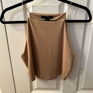 Forever 21 High Neck Nude Crop
